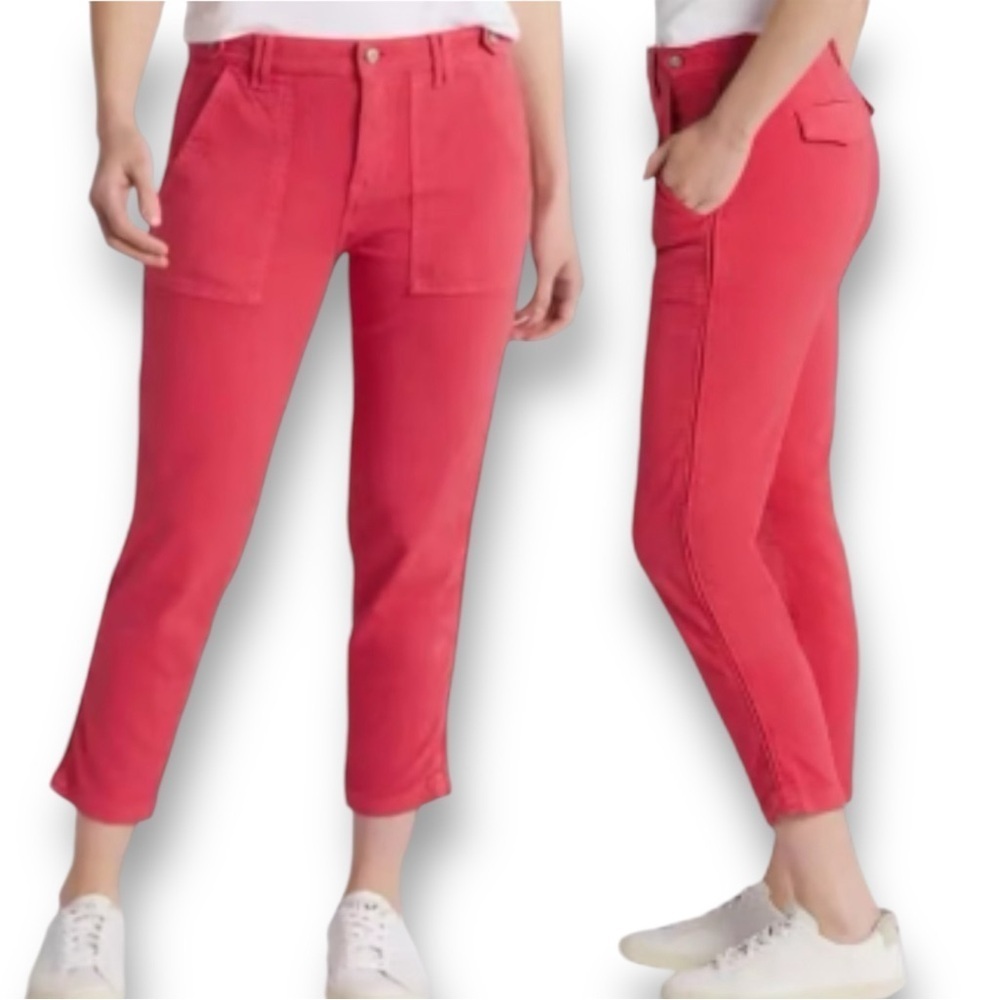 NWT Pistola Erin High Rise Utility Crop Straight Leg Pants Coral Size 31